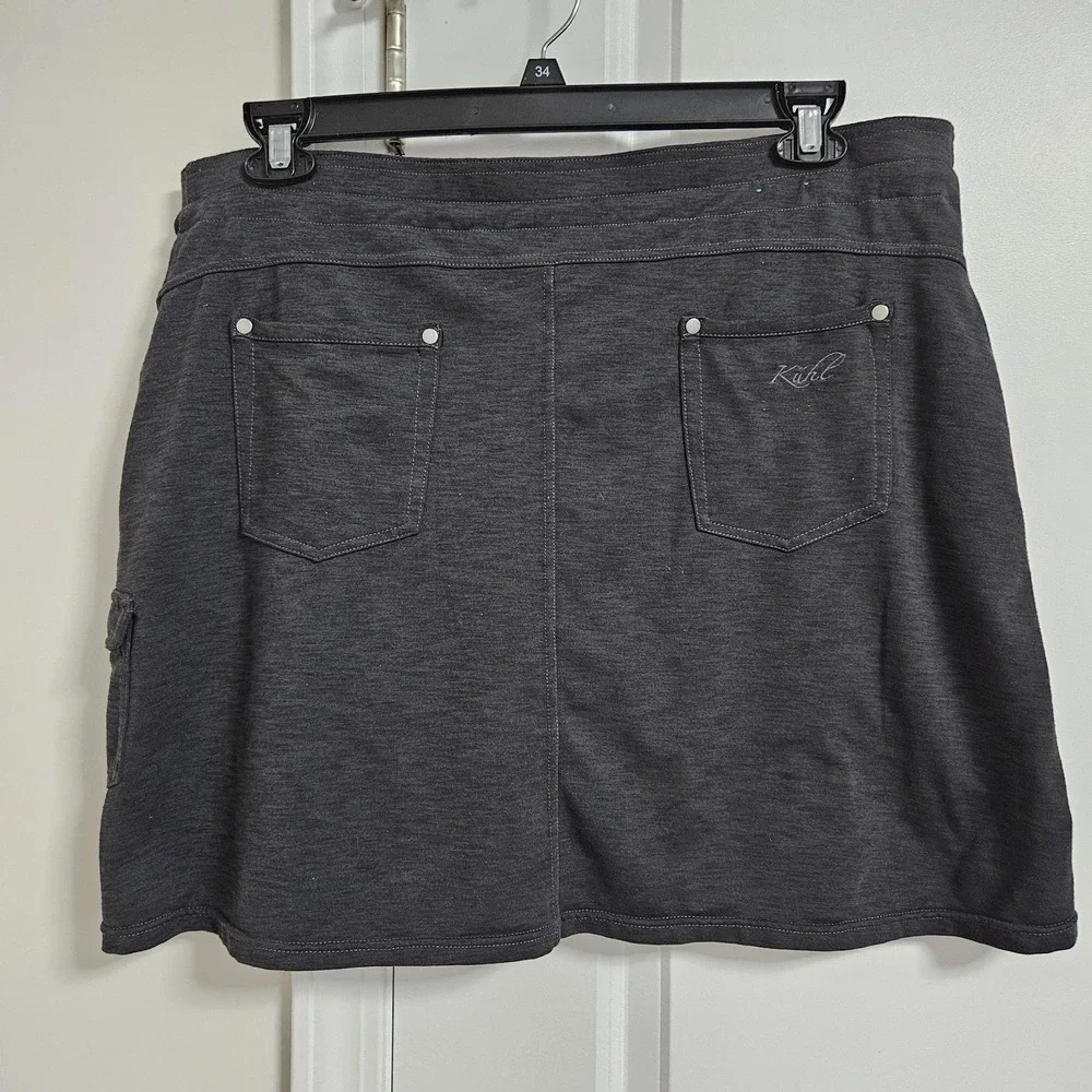 KUHL Mova Skort Womens XL Dark Grey Active‎ Hiking Cargo Skirt Stretch Outdoor